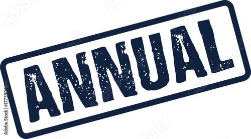 Grungy Annual stamp for marking yearly events and recurring organizational reports