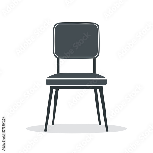Minimalist modern chair silhouette design with clean lines and gray color scheme for interior or furniture concepts