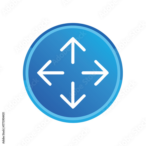 Directional arrows icon pointing in four ways for navigation movement or expansion