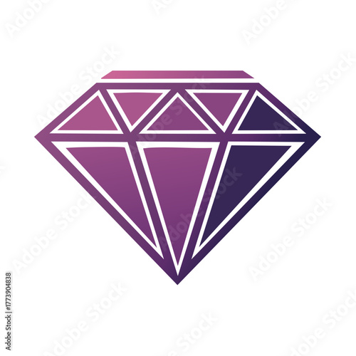 Geometric Diamond Shape with Purple Gradient Shading