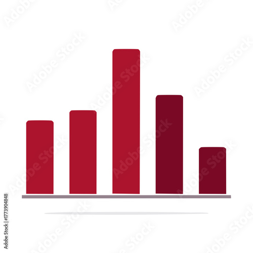Simple bar chart graphic with rising and falling columns of varying heights