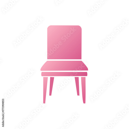 Pink chair icon illustration. Simple design of seat furniture for decoration and design.