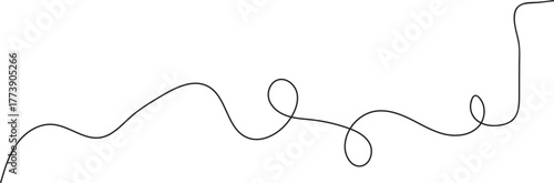 Wavy Line Pattern, Curvy Abstract Squiggles, Psychedelic Wiggle Design Silhouette Vector Illustration