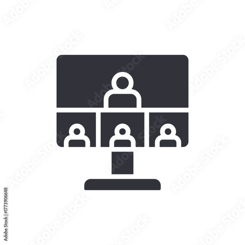 Online Meeting Icon Presentation Remote Conference Concept