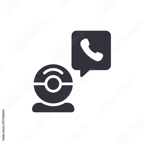 Webcam Call Symbol Modern Communication Technology Design