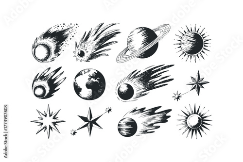 Collection of Celestial Bodies and Cosmic Phenomena