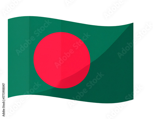 Minimal Flat Design of Bangladesh Flag.