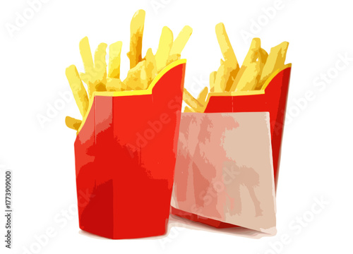 French Fries in Red and Yellow Box