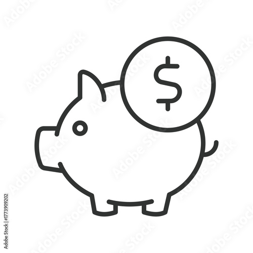 Investment icon in line design. investment, savings, piggy bank, capital growth, return, interest, finance on white background vector. Investment editable stroke icon