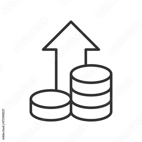 Capital icon in line design. capital, funding, growth, assets, equity, debt, leverage on white background vector. Capital editable stroke icon