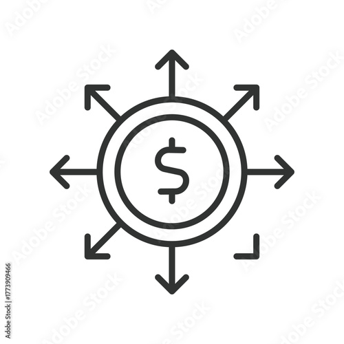Crowd funding icon in line design. crowd funding, fundraising, donors, backers, platform, campaign, goal on white background vector. Crowd funding editable stroke icon