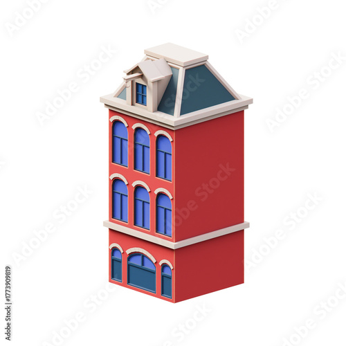 Billede på lærred house building 3d illustration