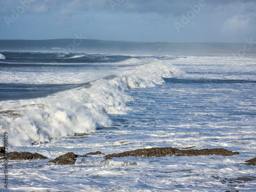 waves crashing on the rocks
