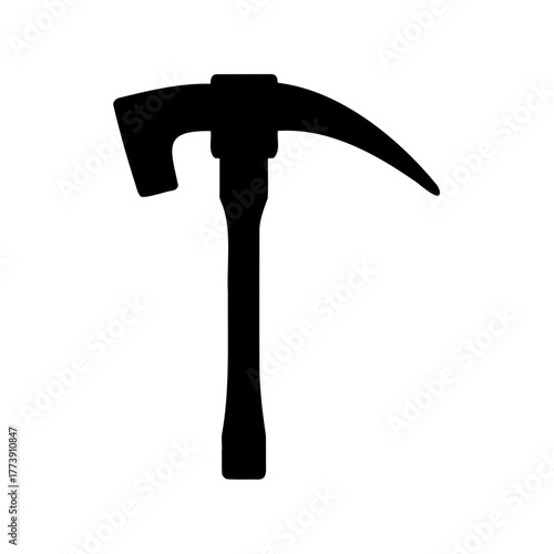 Silhouette of a Pulaski Axe Tool with a Handle and Chopping Blade