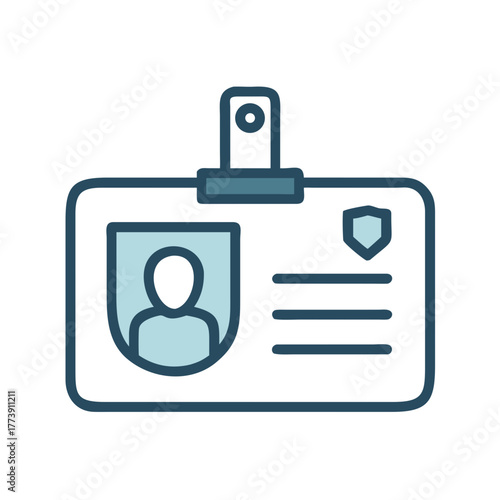 Colored identification card with badge holder and user information for security and ID verification
