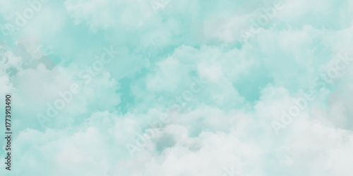 blue sky and cloud background. Hand-Painted Sky-Inspired Watercolor Texture in Pale Blue with Light Cloudy Accents and Dreamy Surface Feel. Abstract background of colorful liquid liner. 