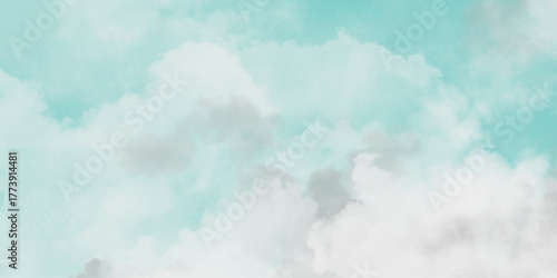 blue sky and cloud background. Hand-Painted Sky-Inspired Watercolor Texture in Pale Blue with Light Cloudy Accents and Dreamy Surface Feel. Abstract background of colorful liquid liner. 