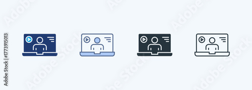 Online Class Multiple Style Icon Collection 