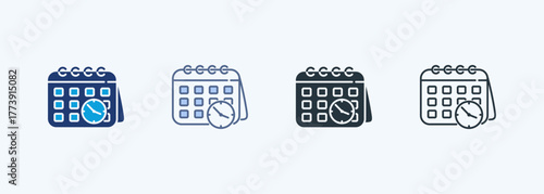 Schedule Multiple Style Icon Collection 