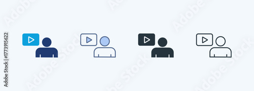 Video Conference Multiple Style Icon Collection 