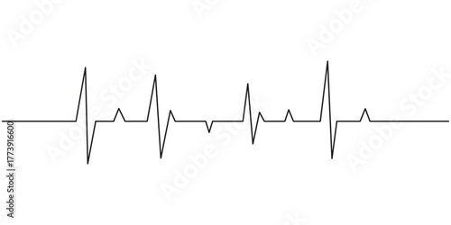 Continuous one line representing a heartbeat outline vector art illustration, Heart beat one line. Hand drawn symbol vector illustration.