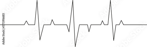 Continuous line representing a heartbeat outline vector art illustration, Heart beat one line. Continuous lines heart beats drawing. Vector hand drawn illustration