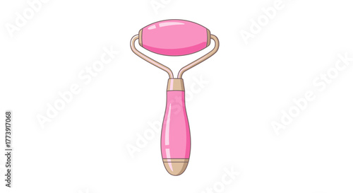 Pink Jade Roller for Skincare and Facial Massage.