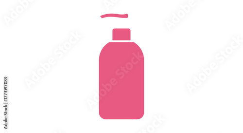 Pink Lotion Bottle Icon for Beauty and Hygiene Products.