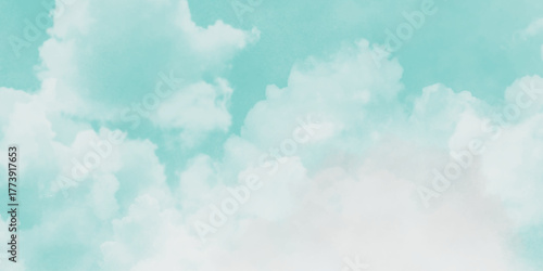 blue sky and cloud background. Hand-Painted Sky-Inspired Watercolor Texture in Pale Blue with Light Cloudy Accents and Dreamy Surface Feel. Abstract background of colorful liquid liner. 
