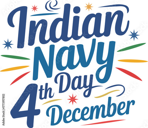 Indian navy day 4th december vector art illustration
