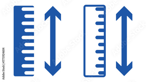Adjustable height icon collection. Line vector sign, symbol for web and mobile. row height icon. Social distance measure flat sign design. Distance dimension symbol pictogram.
