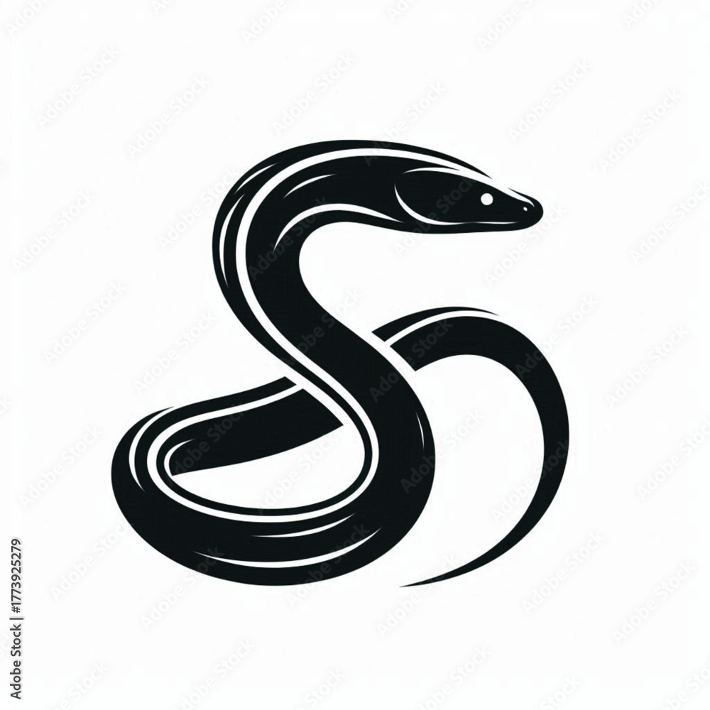 Fototapeta premium Silhouette eel animal transparent