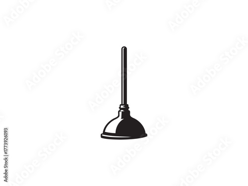 Classic Bell Plunger Vector Silhouette Icon Drain Unclogger Service Tool