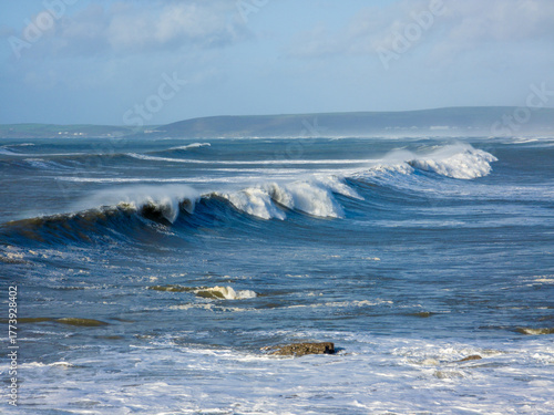 big waves breaking on ocean