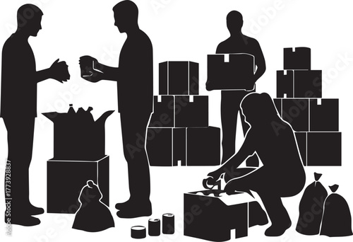 International volunteer day diverse team of people with tools for community service work