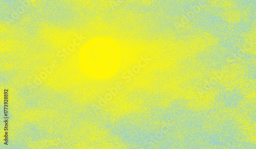 Abstract textured background with bright yellow center and subtle green blue watercolor splashes 