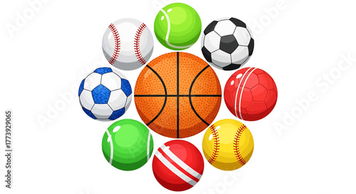 Collection of various sport balls for design use