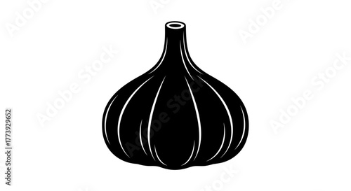 Silhouette of a garlic bulb for design use