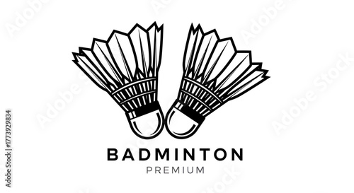 Two shuttlecocks for badminton sport