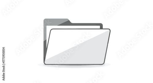 Open folder icon with blank white pages, symbolizing organization and data storage.