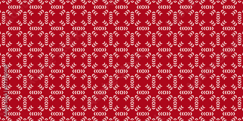 Christmas horizontal background with classic winter sweater design. Nordic knitted pattern with snowflakes and borders. Vector illustration.