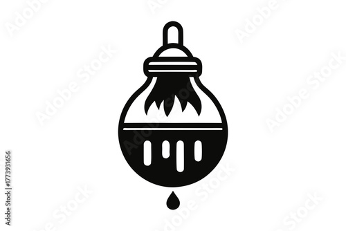 Hanging bulb with snow drip icon for cozy festive ambiance