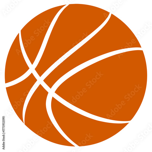 Basketball Icon Vector Illustration of an Orange Basketball