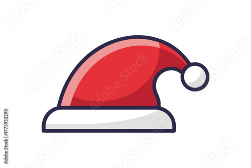 Santa hat icon tilted sideways cheerful holiday festive design