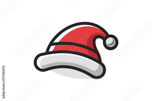 tilted santa hat typographic accent festive holiday design element
