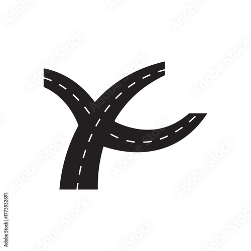 Crossroads icon, vector illustration. Flat design.