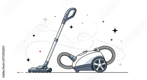 Vacuum cleaner illustration: a modern cleaning appliance for home use.