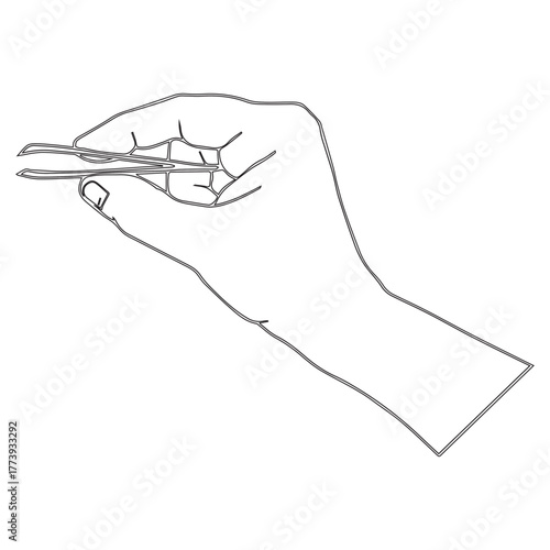 Hand Holding Tweezers