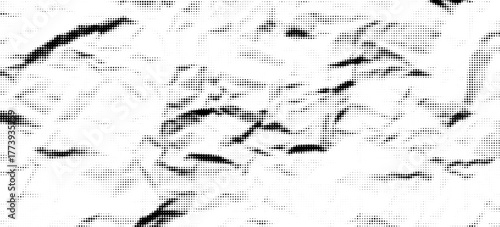 Abstract Dotted Halftone Retro Crumpled Paper Print Texture Vector Filter with Transparent Background