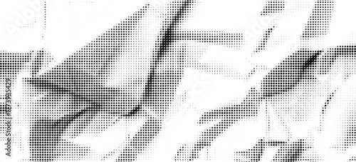 Abstract Dotted Halftone Retro Crumpled Paper Print Texture Vector Filter with Transparent Background